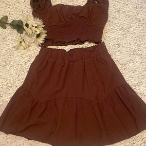 Cute two-piece top and skirt
